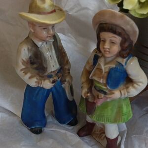 Cowboy and Cowgirl Figurine Set